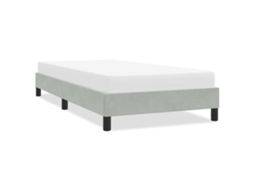 Vidaxl Estrutura De Cama Sem Colchão 80x220 Cm Veludo Cinzento-claro