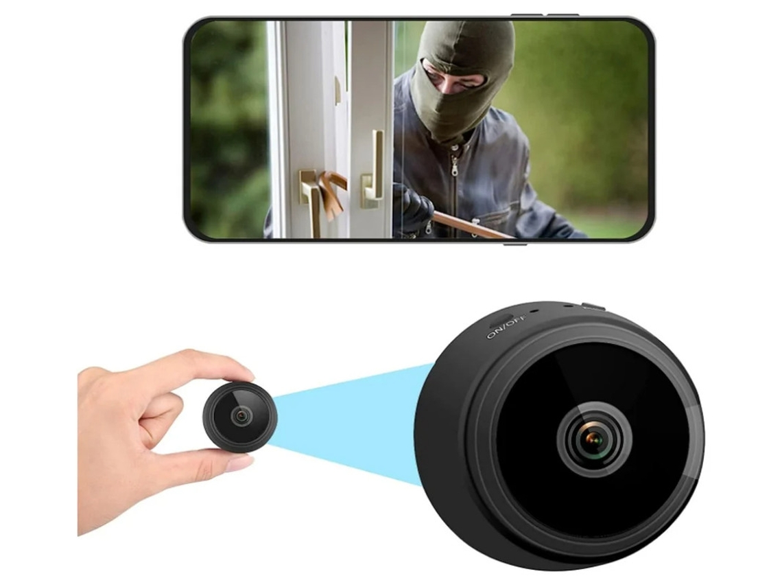 Câmera wi-Fi 1080p Para Segurança De Escritório Doméstico A9 Câmera Espiã Oculta Com Detecção De Visão Noturna Preta Yizhood