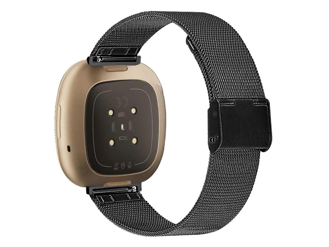 Pulseira De Metal Ajustável Com Fivela Milanesa Para Fitbit Versa 3/fitbit Sense, Dourada Olysi Shop