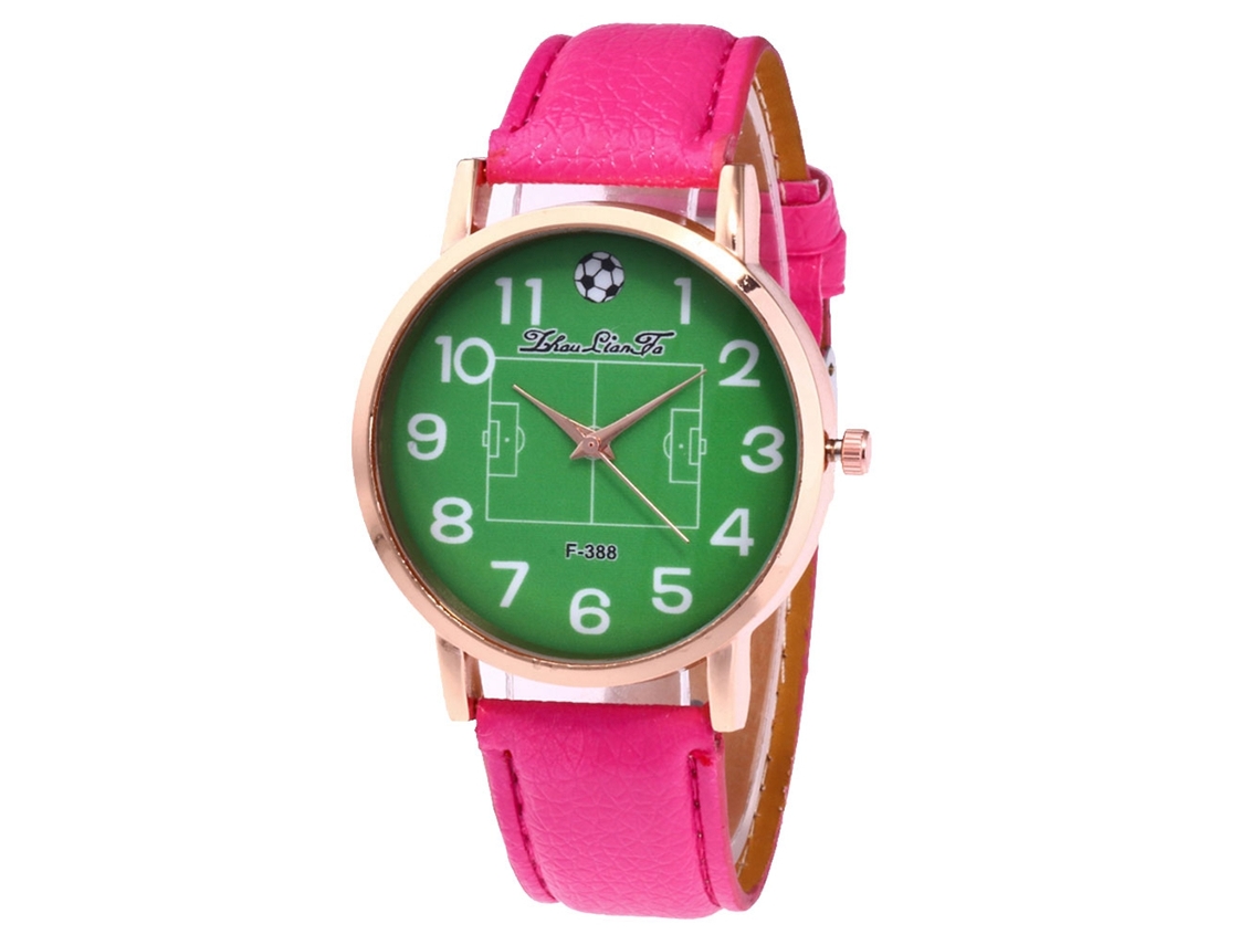 Reloj De Cuero Con Cuerda Lichi Impermeable Para Mujer Y Hombre Rosa