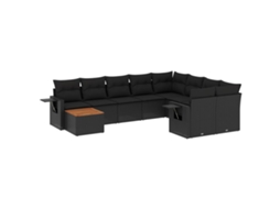 Garden Sofa Set, Garden Sofa Sets Vidaxl Preto Rattan / Vime (n/a)