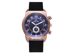 Reloj De Cuarzo Para Hombre Con Correa De Cuero Pu, Doble Dial, Modelo Fashion (negro Azul)