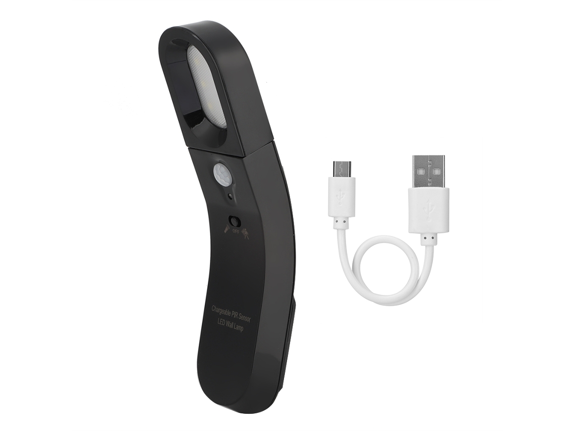 Rebe-lâmpada Noturna Usb Led Com Indução De Corpo Humano Para Quarto, Armário E Banheiro, Casing Preto Luz Branca