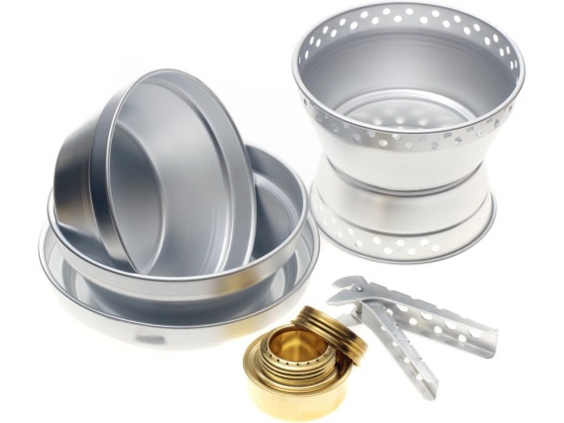 Cozinha Portátil De Acampamento Prateada Com Conjunto De Cozinha Jsr Prata Aquaforge