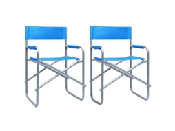 Vidaxl Cadeiras De Realizador 2 Pcs Aço Azul