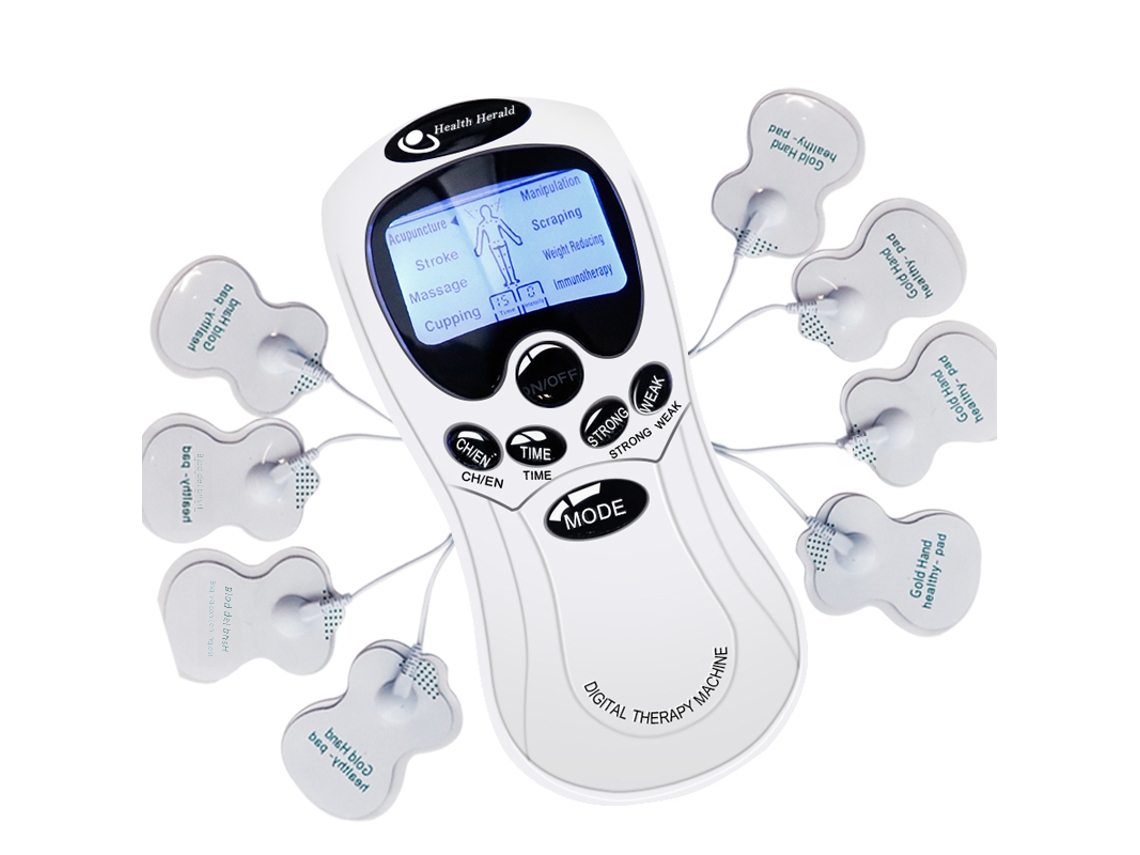 Massageador de Eletroterapia Tens com 8 Eletrodos para Cuidados de Saúde, Acupuntura e Modelagem Corporal. MDUG