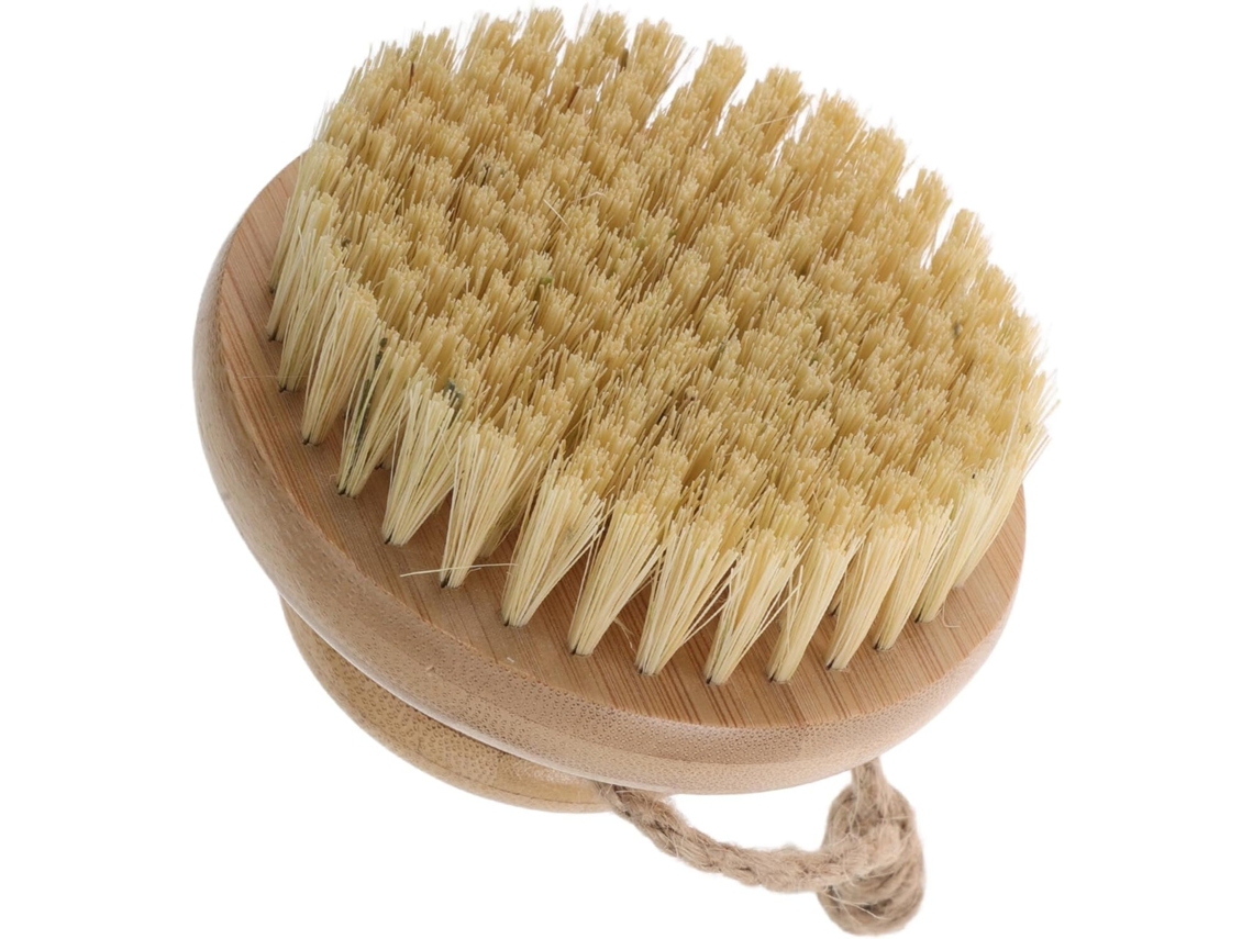 Escova Corporal De Bambu Natural Ganazono Com Cerdas Sisal, Escova De Banho Ergonômica Para Esfoliação E Massagem
