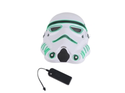 Máscara de LED brilhante para Halloween, ideal para festas de cosplay e fantasias, verde escuro.