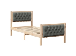 Estrutura da Cama com Cabeceira Cinza Escuro 75x190 cm MAISON EXCLUSIVE