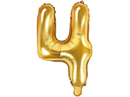 Balão PARTYDECO número 4 Foil 35cm Dourado