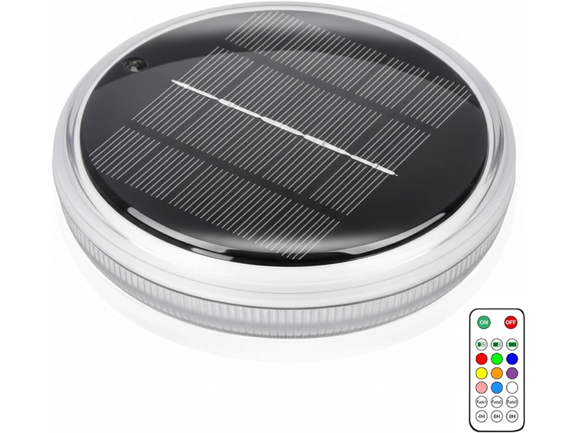 Luminária Solar Piscina GOKOCO com Controle Remoto 9 Cores e 3 Modos