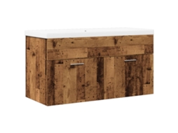 Bathroom Sink Cabinet, Bathroom Sink Cabinets Vidaxl Marrom Madeira Processada (90 X 38.5 X 46 Cm)
