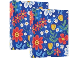Pastas para Papelaria com Estampa Floral Colorida, Redondas de Anis de 3,8cm (1,5 Polegadas) com Bolsa, Pacote com 200 Folhas