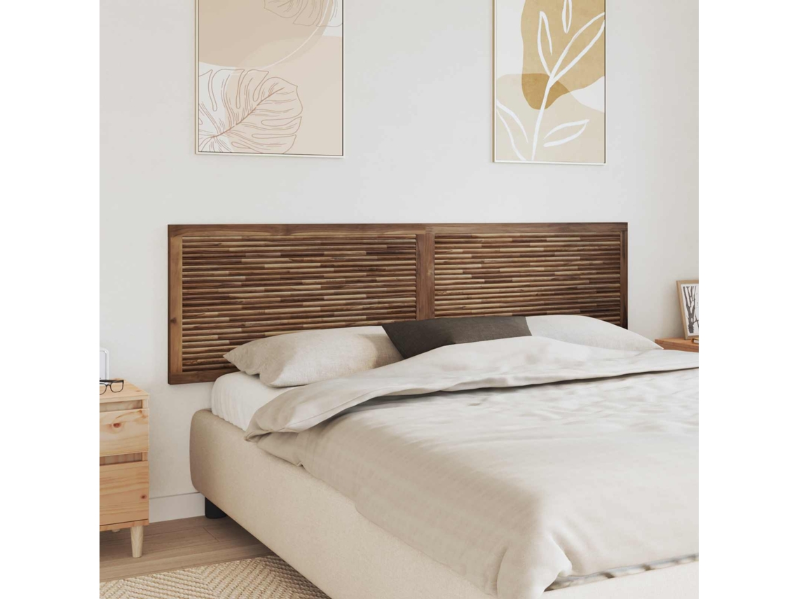 Vidaxl Cabeceira De Cama Natural Madeira De Teca Sólida