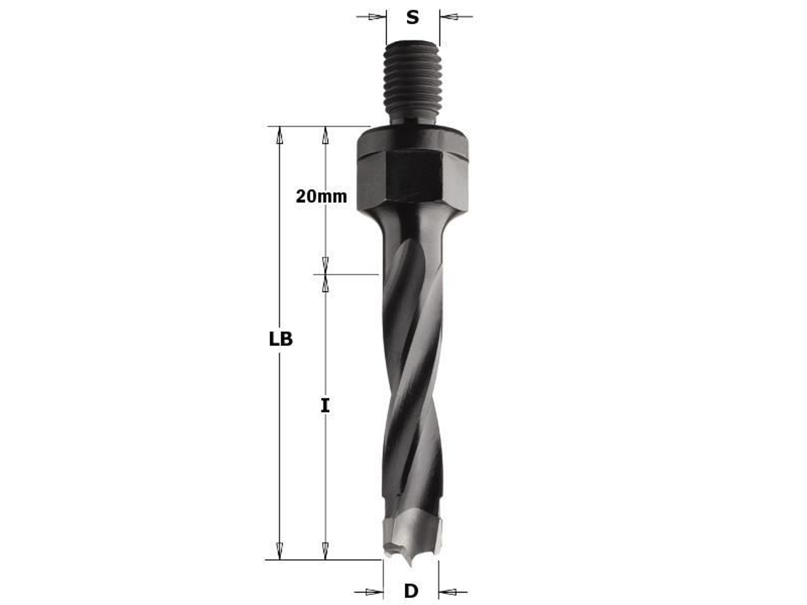 Broca sem escareador - CMT - DR. 344.050.11 - D5x43 - Aço especial de alta resistência