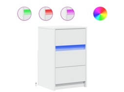 Bedside Cabinet, Bedside Cabinets Vidaxl Branco Madeira Processada (n/a)