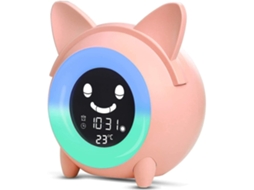 Despertador Infantil para o Dia e a Noite com Candeleiro de Secretária, Led Decorativo Cinco Cores Visor da Temperatura Ambiente Relaxante STELASPLEN