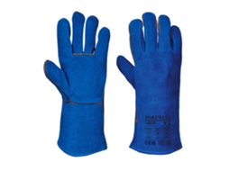 Luva De Soldagem De Couro Dividido - Proteção E Conforto Azul / Gg