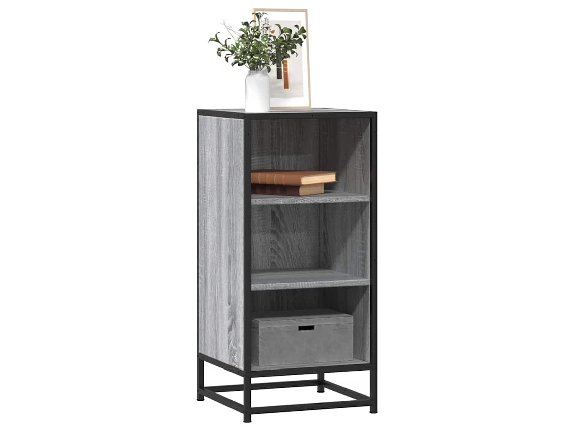 Vidaxl Aparador 35,5x35x76 Cm Deriv. De Madeira/metal Cinzento Sonoma