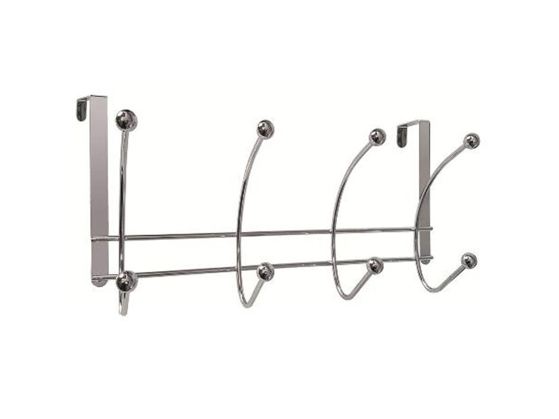 Percha sobrepuerta 4 ganchos cromado
