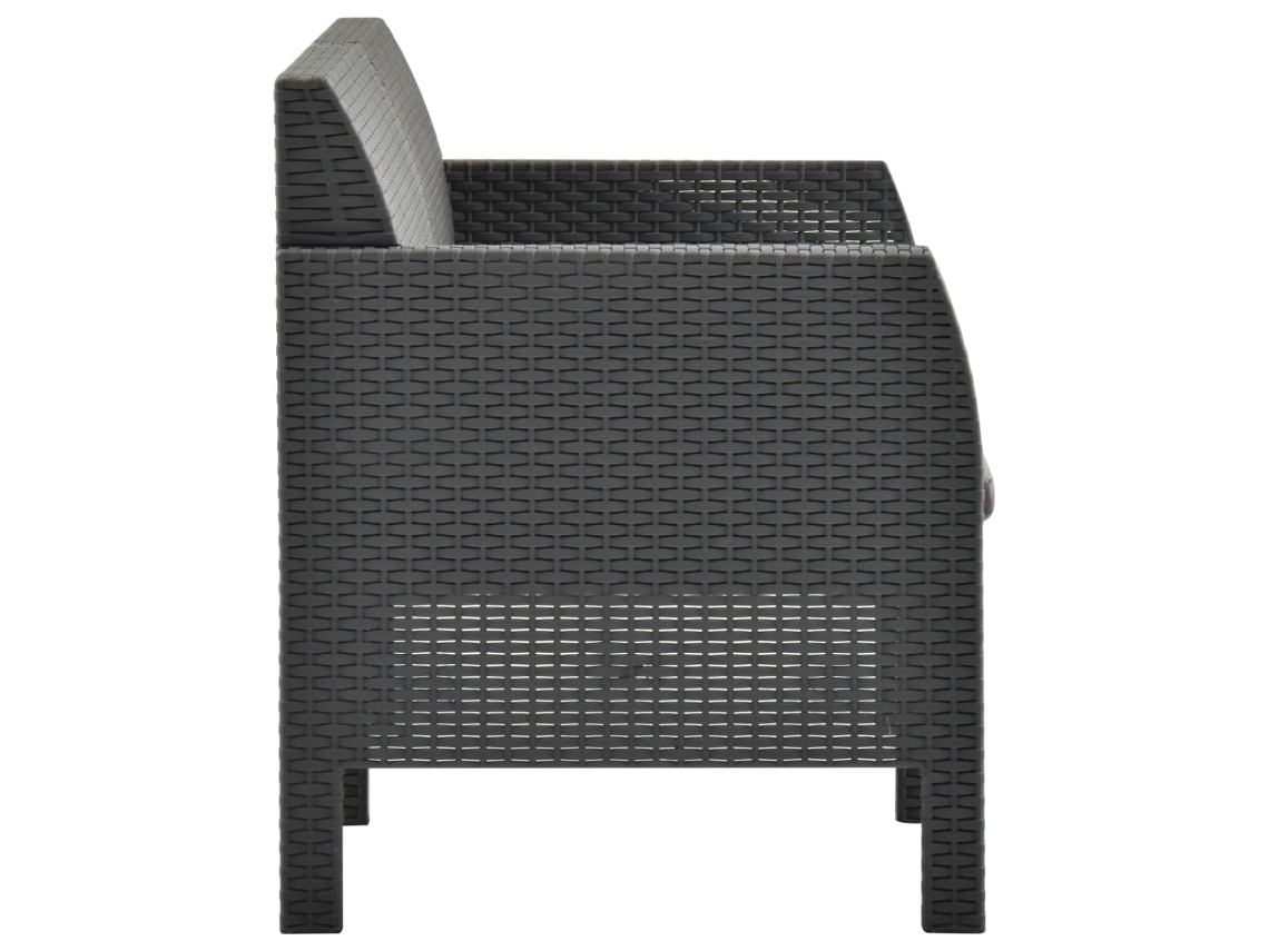 Sofá de Jardim com 2 Lugares com Almofadas (122 x 65 x 76 Ratán