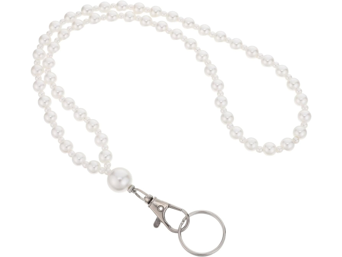 Lurelia Cordão Crachá Transparente Com Chaveiro Com Mosquetão Branco 16mm Para Escritório E Escola