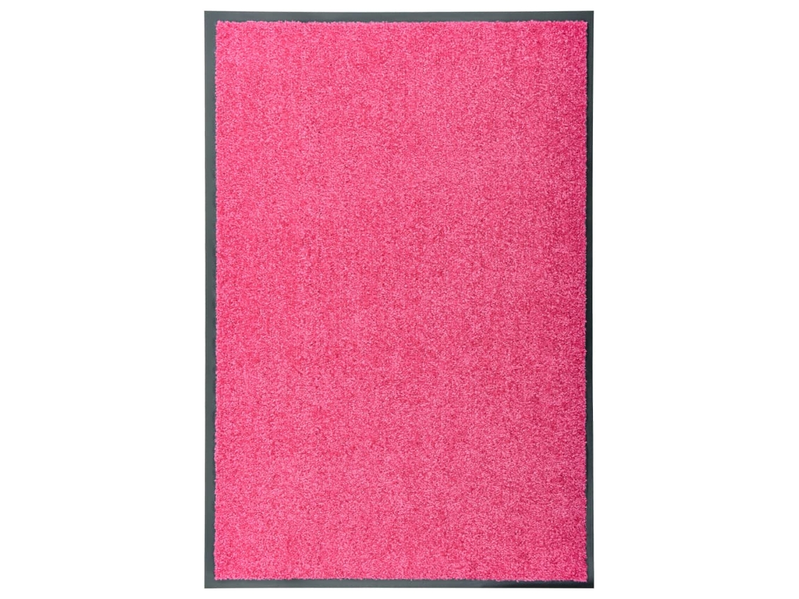 Vidaxl Tapete De Porta Lavável 60x90 Cm Rosa