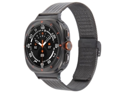 Bracelete Metal Milanês para Samsung Galaxy Watch Ultra XIAOMOYU com fivela em malha de aço preta (47mm)