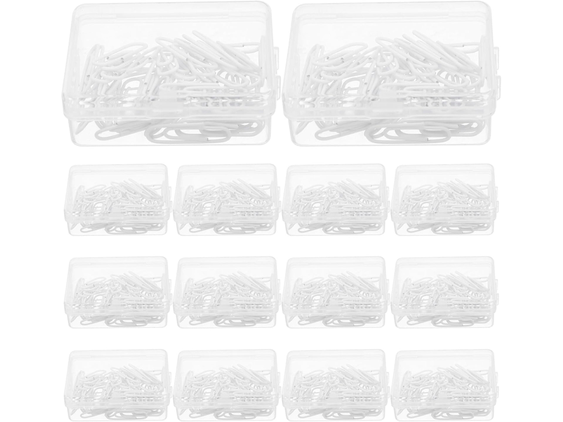 Conjunto de 750 clipes de papel metálicos decorativos para organização de documentos e mesa, escola e escritório.