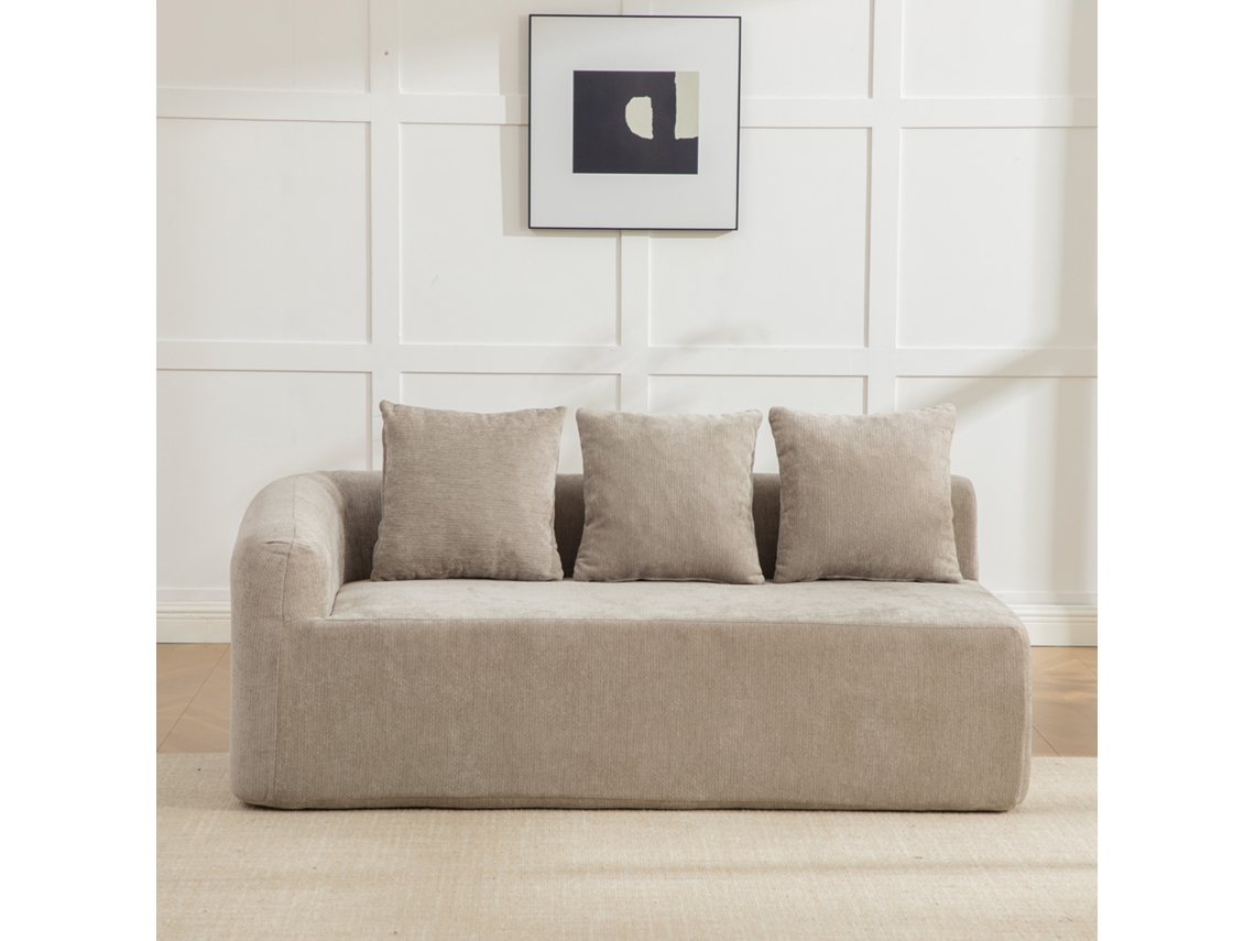 Sofá Modular, Em Chenille, Antiderrapante, Para Sala De Estar, Cinza
