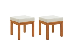 Garden Stool, Garden Stools Vidaxl Creme Madeira De Acácia (n/a)