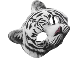 Máscara Realista De Tigre Em Eva Para Adultos, Meia Máscara Branca Leve Para Cosplay, Carnaval E Outras Ocasiões.