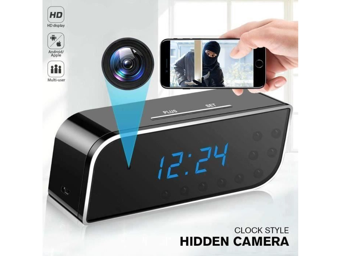 Mini câmera espiã 720P WiFi despertador babá câmera de vigilância câmera escondida em casa ou escritório P16668 S/MARCA