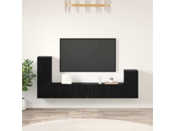 Vidaxl Gabinete De Tv De Parede Montado Na Parede 3 Pcs Carvalho Preto