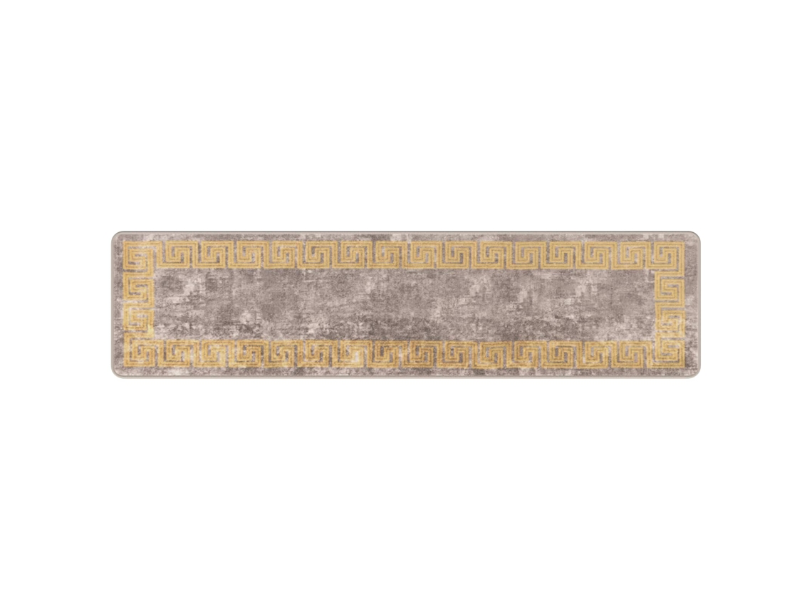 Conjunto 1 Tapete Runner Vidaxl Cinzento Poliéster (50 X 200 Cm)