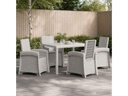 Vidaxl Conjunto De Jantar Para Jardim 5 Unid. Branco E Cinzento-claro