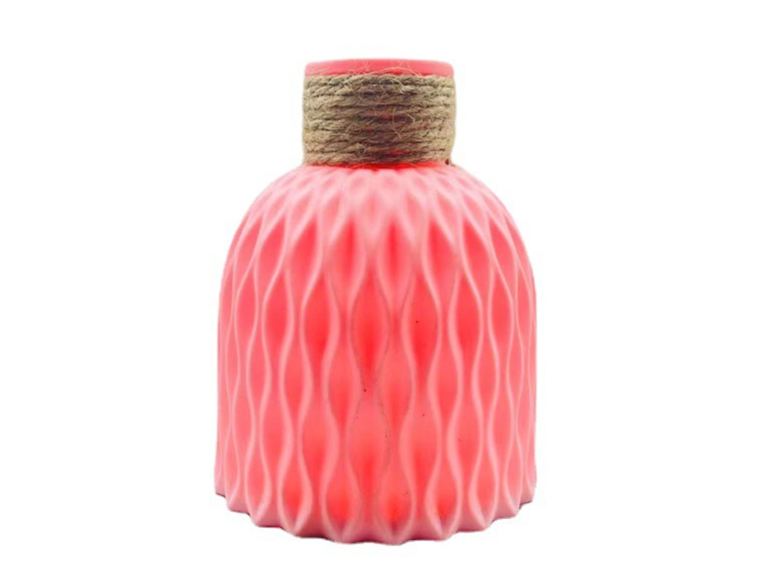 Vaso Decorativo Mesa Forma Abacaxi Rosa Flores