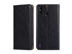 Capa De Celular Em Couro Magnético Com Acabamento Brilhante, Cor Sólida, Para Infinix Smart 4 X653.