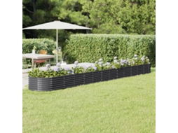 Canteiro Elevado Jardim 512x80x36 Aã§o Revestido A Pã³ Antracite Dkd Home Decor