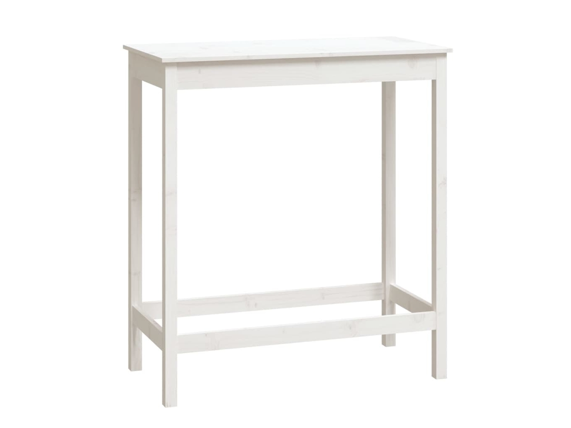 Mesa de Bar Madeira de Pinho Maciça Branco MAISON EXCLUSIVE (100x50x110 cm)