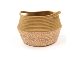 Cesta de Juta e Corda Tingida. Bronze 27X23Cm MEVAK LIVING