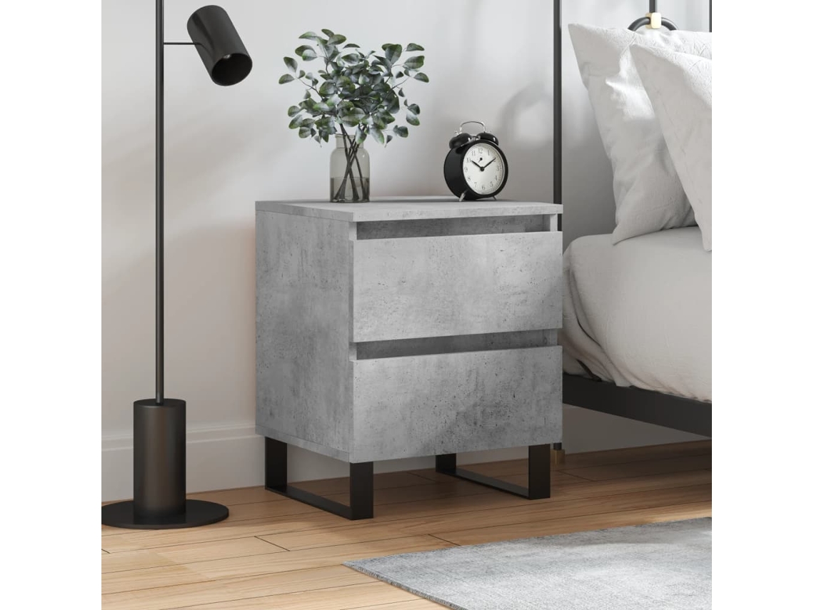 Bedside Cabinet, Bedside Cabinets Vidaxl Cinzeto Madeira Processada (n/a)
