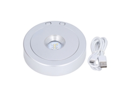 Rebe-base De Exposição Led Usb Com Luz Rgb Rotatória Para Garrafas, Joias E Artesanatos