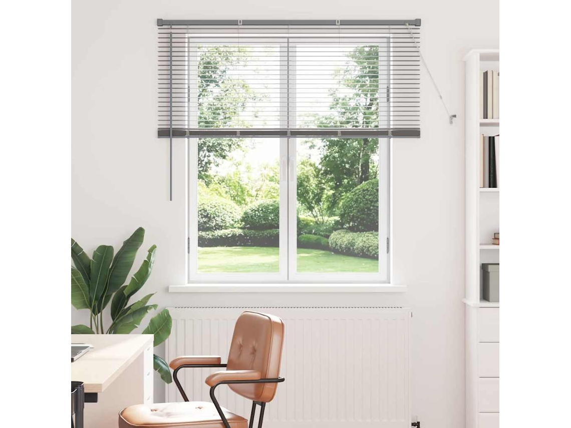Vidaxl Persianas Venecianas Manual Prateado 130 X 130 Cm Alumínio