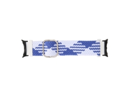 Pulseira de Relógio Tecida Trançada Multicolor Ajustável para Pixel Watch Azul Branco