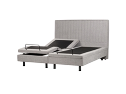 Cama Ajustable Beliani Castellan De Tela Gris 180x216x120
