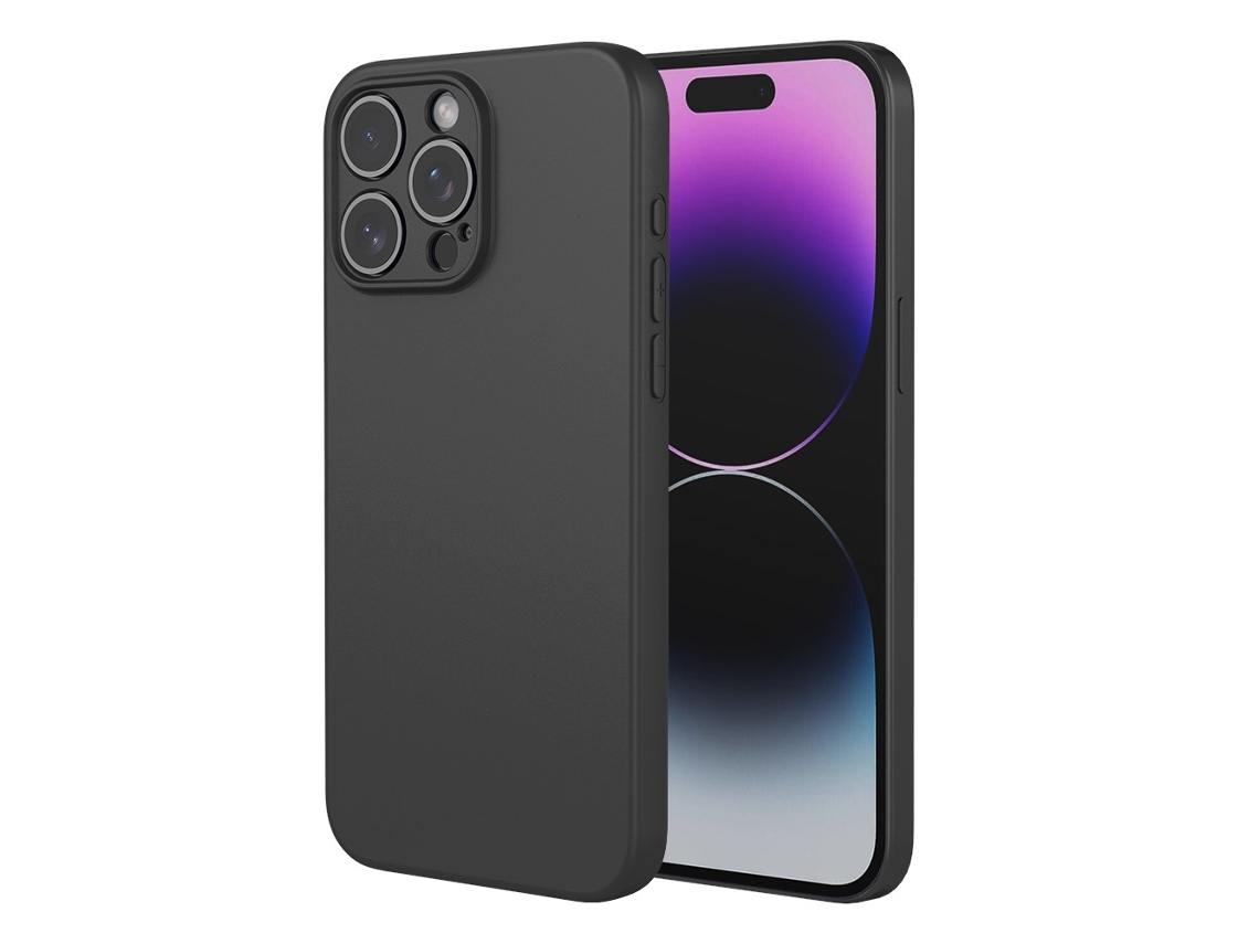 Capa Para Iphone 17rpo Em Silicone Líquido Preto Com Toque Aveludado.
