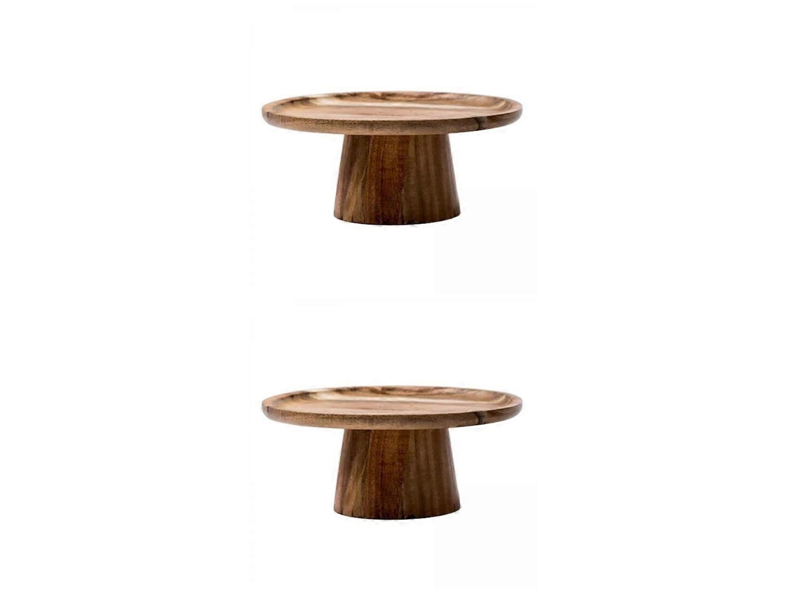 Suporte De Bolo De Mesa Para Sobremesas Com Base De Madeira