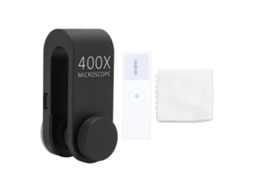 Lente De Microscópio Para Telefone Com Luz Led E Pinça 400x Universal Hd Para Biologia Eletrônica Joiaria