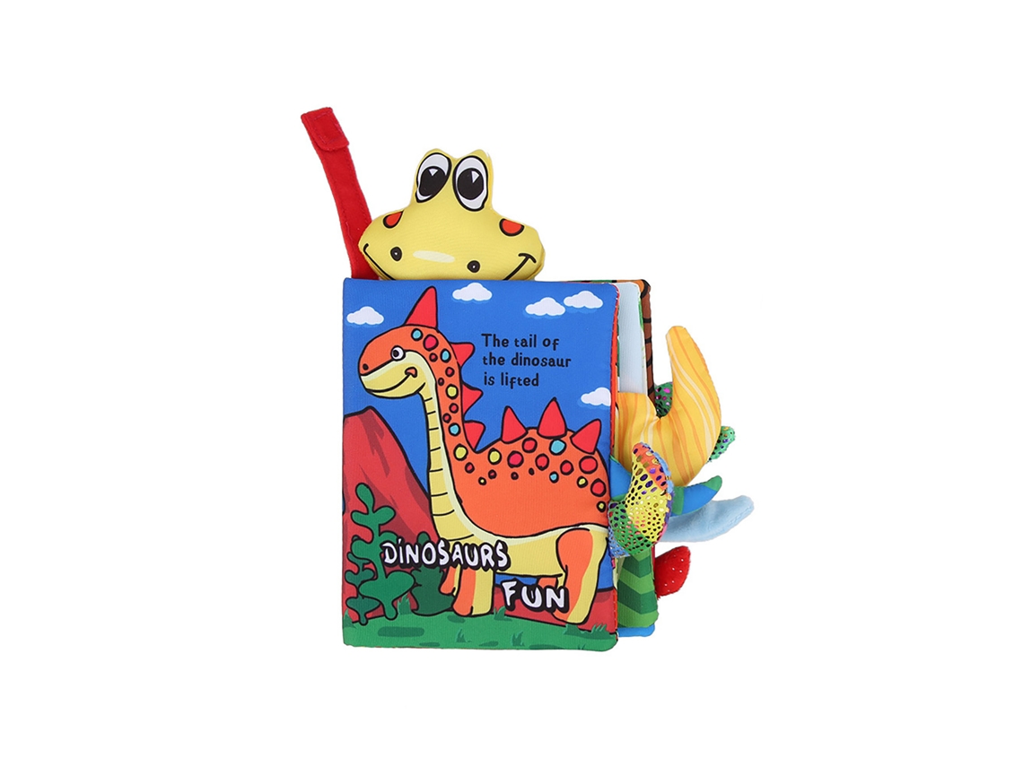 Mali livro de Tecido para Bebê Resistente a Rasgos com Caudas de Dinossauro Brinquedo Educativo para Bebês